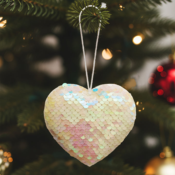 Handmade Sequin Heart Ornament For Christmas Decoration