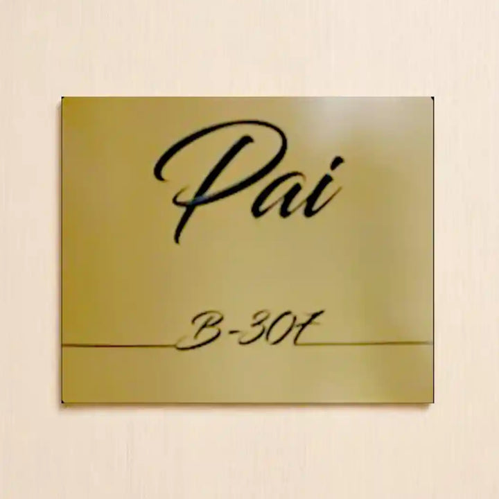 Personalized Minimal Design Brass Name Plate