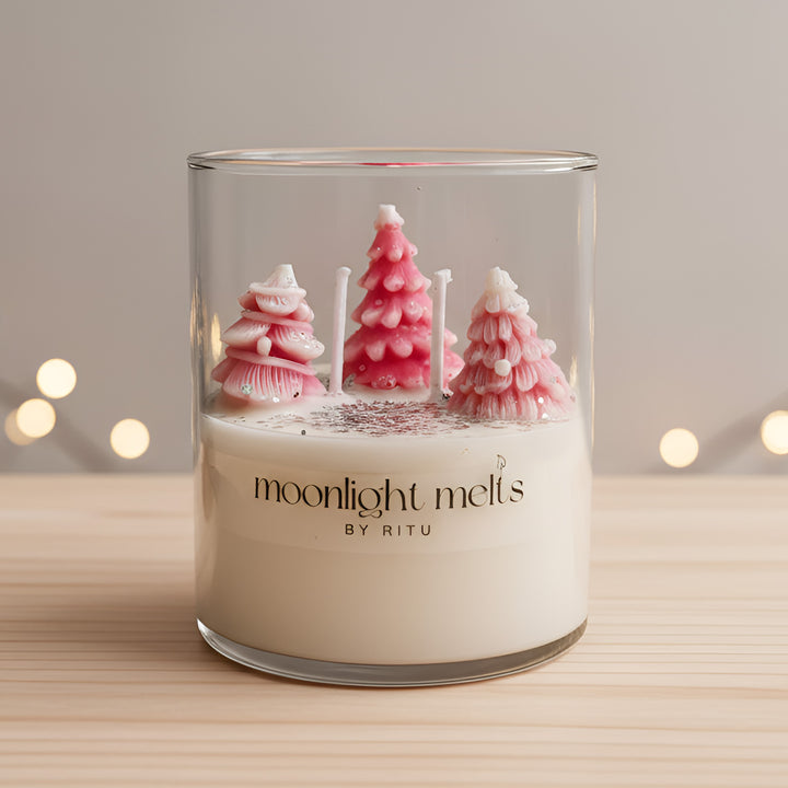 Handmade Winter Wonderland Theme Soy Wax Jar Candle