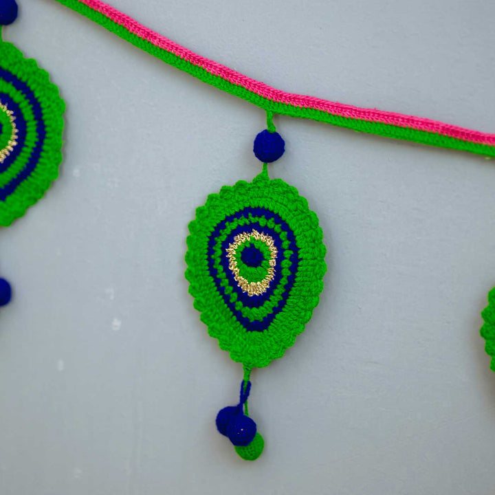 63 In | Handmade Crochet Morpankh Cotton Toran