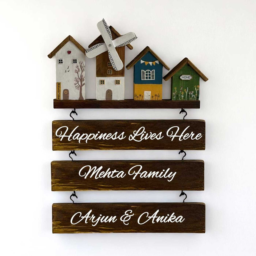 Personalized Mini Windmill Theme Wooden Name Plate