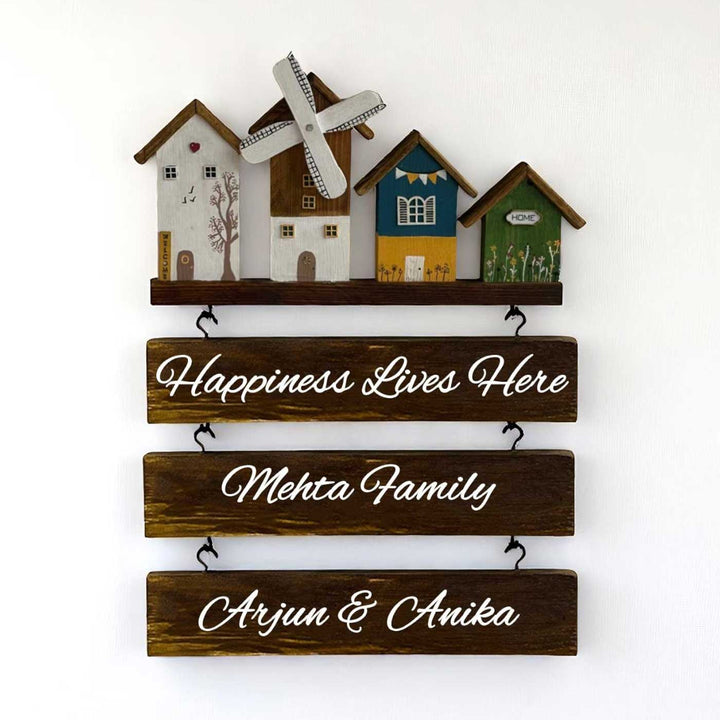 Personalized Mini Windmill Theme Wooden Name Plate