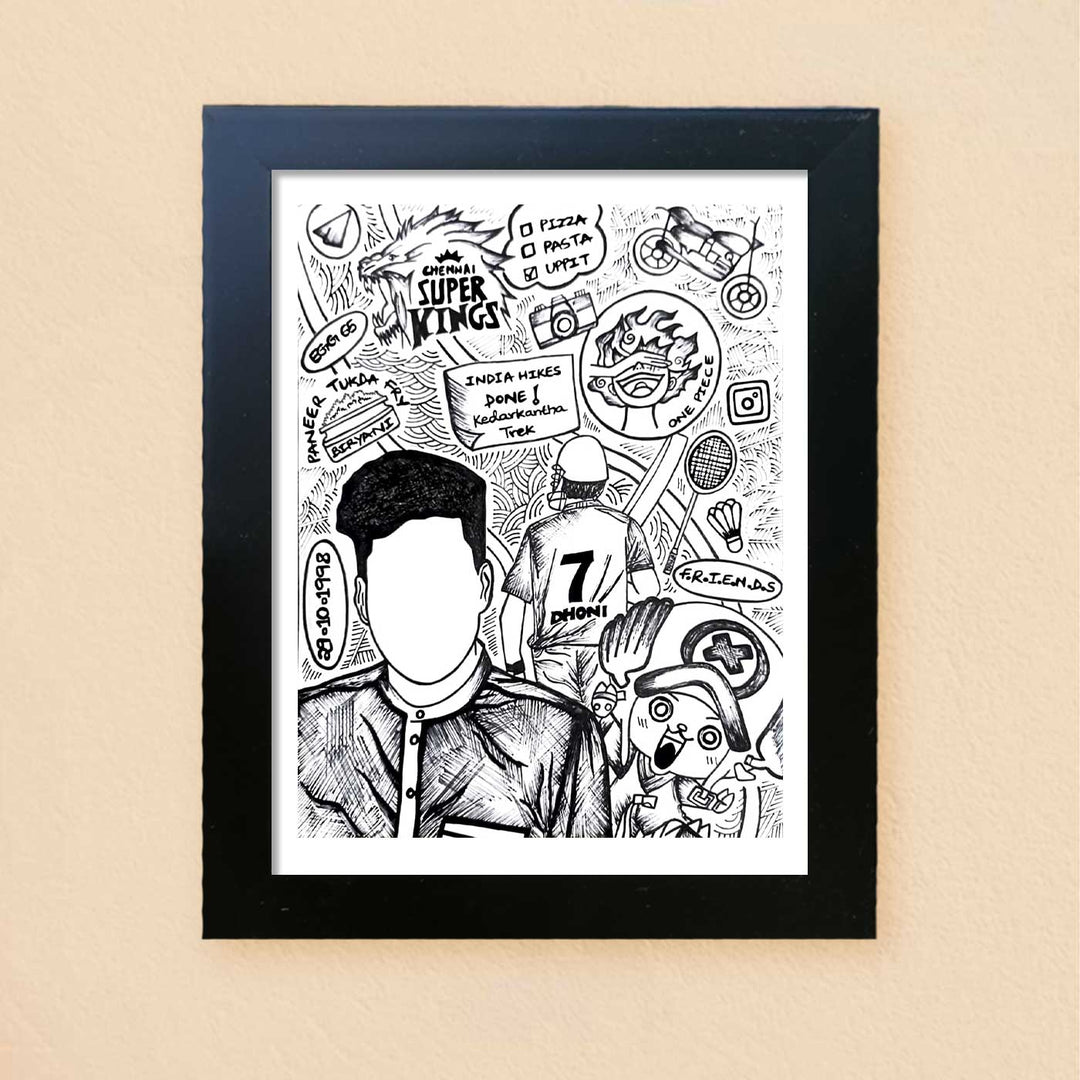 Photo Personalized Doodle Art MDF Wood Decorative Plaque