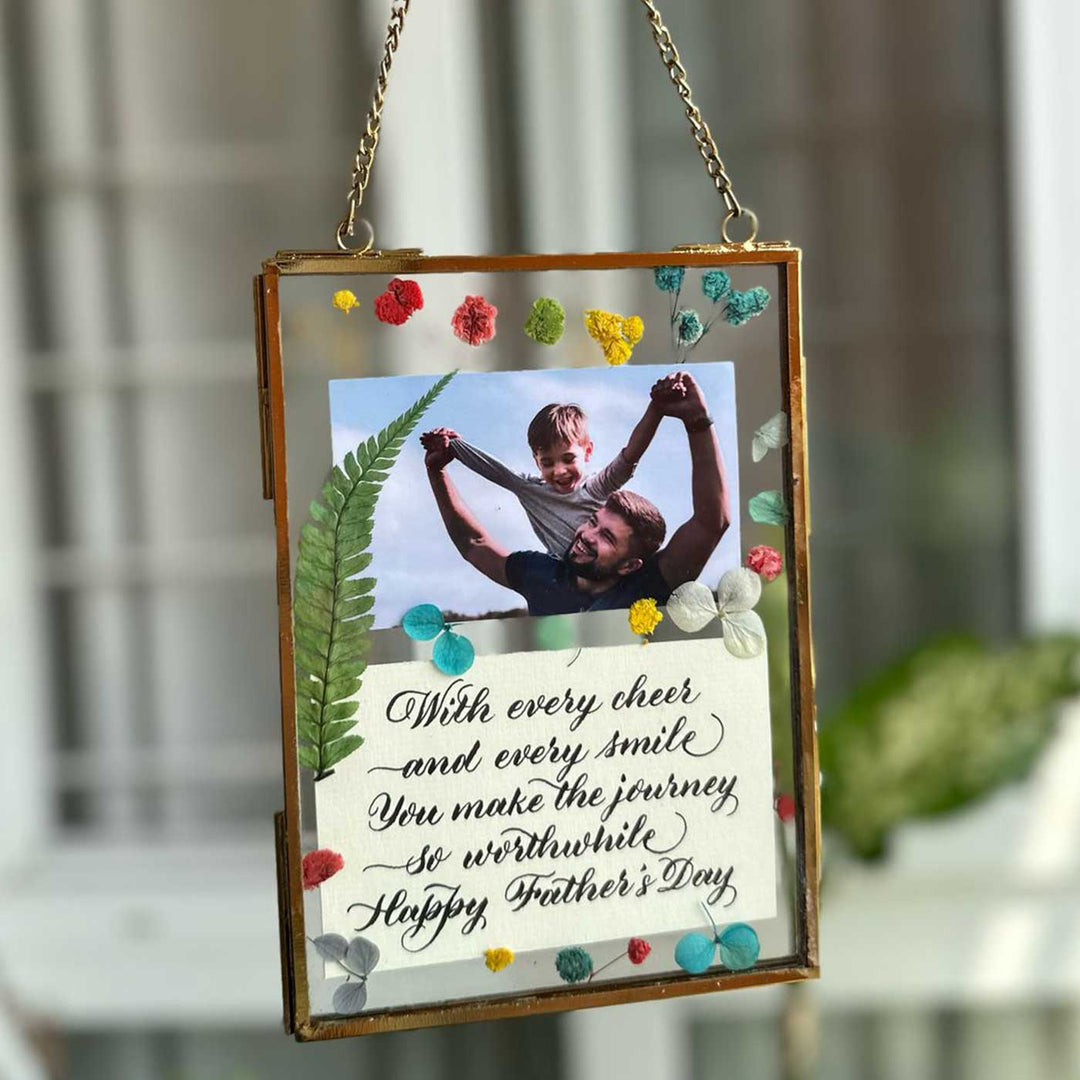 Photo Personalized Vintage Glass Photo Frame For Fathers