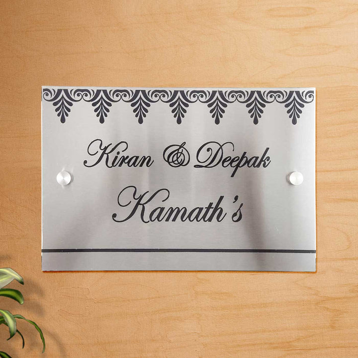Personalized Engraved Stylish Stainless Steel Name Plate