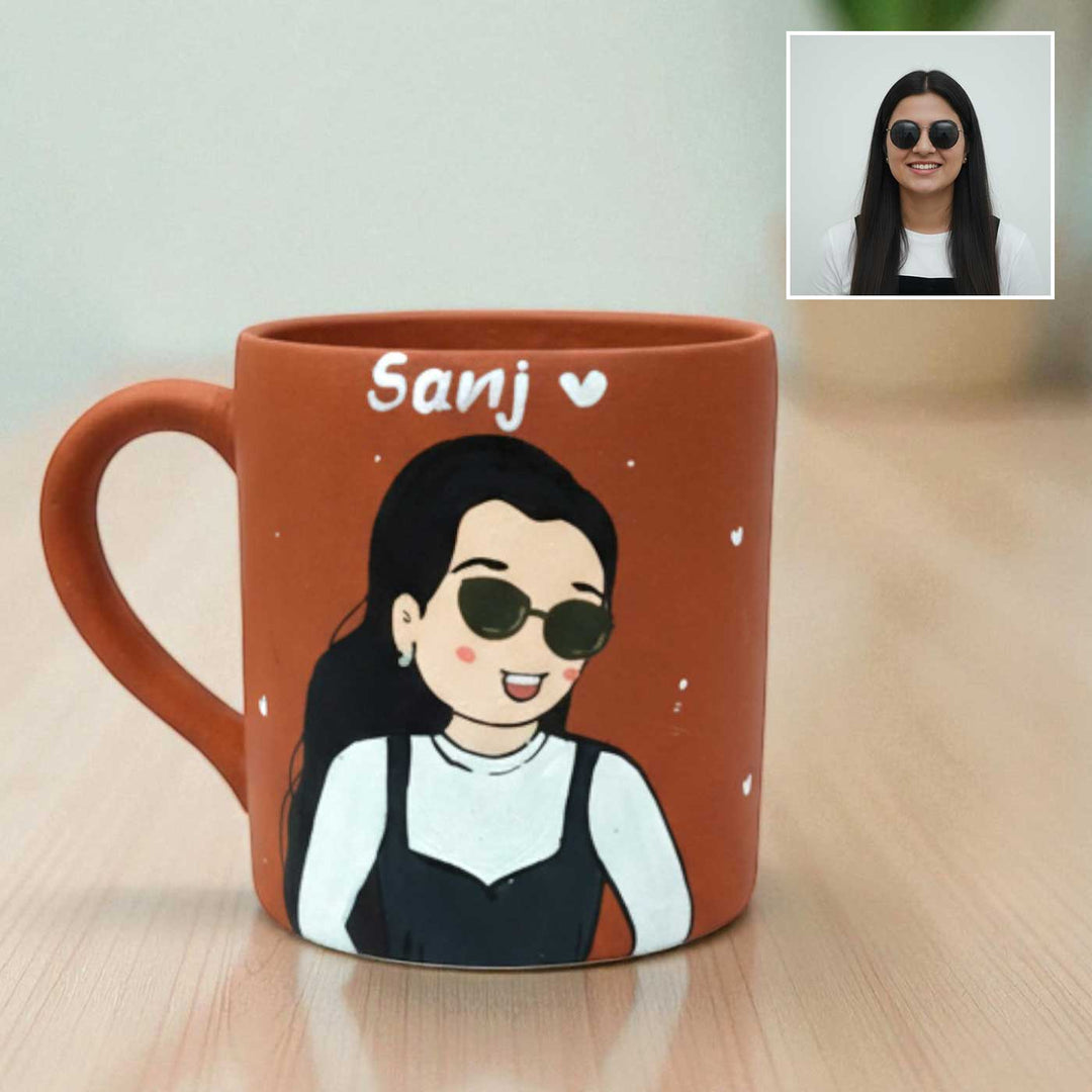 Gossip Partner = Bhabhi | Photo Personalized Hand-Painted Terracotta Mug