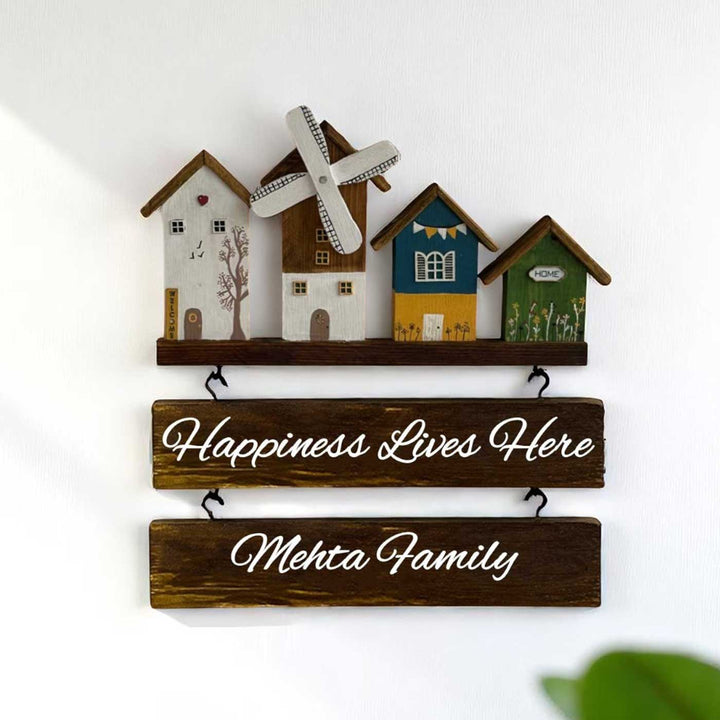 Personalized Mini Windmill Theme Wooden Name Plate