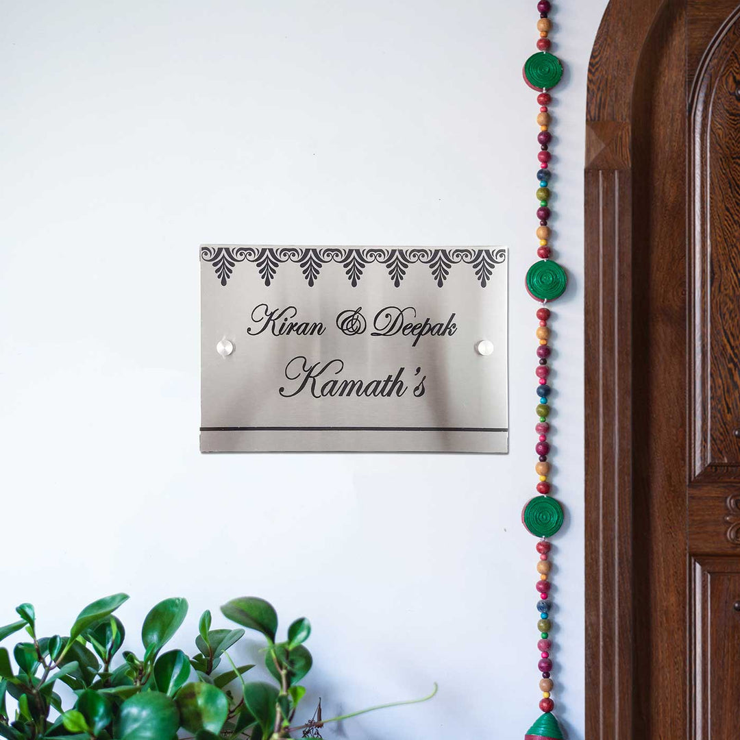Personalized Engraved Stylish Stainless Steel Name Plate