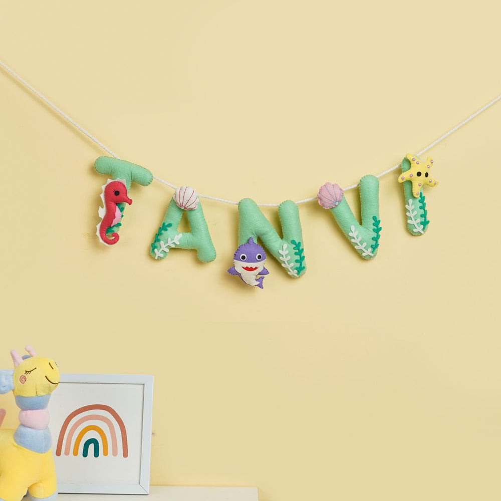 Handmade Personalized Felt Kids Bunting Underwater - Hanging Name Garland Display