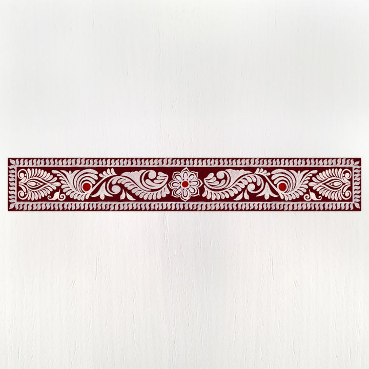 40 Inch | Reusable Handmade Madhobi Strip Fabric Rangoli Mat for Festive Entrance Decor