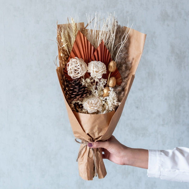Handmade Golden Sunset Dried Flower Bunch