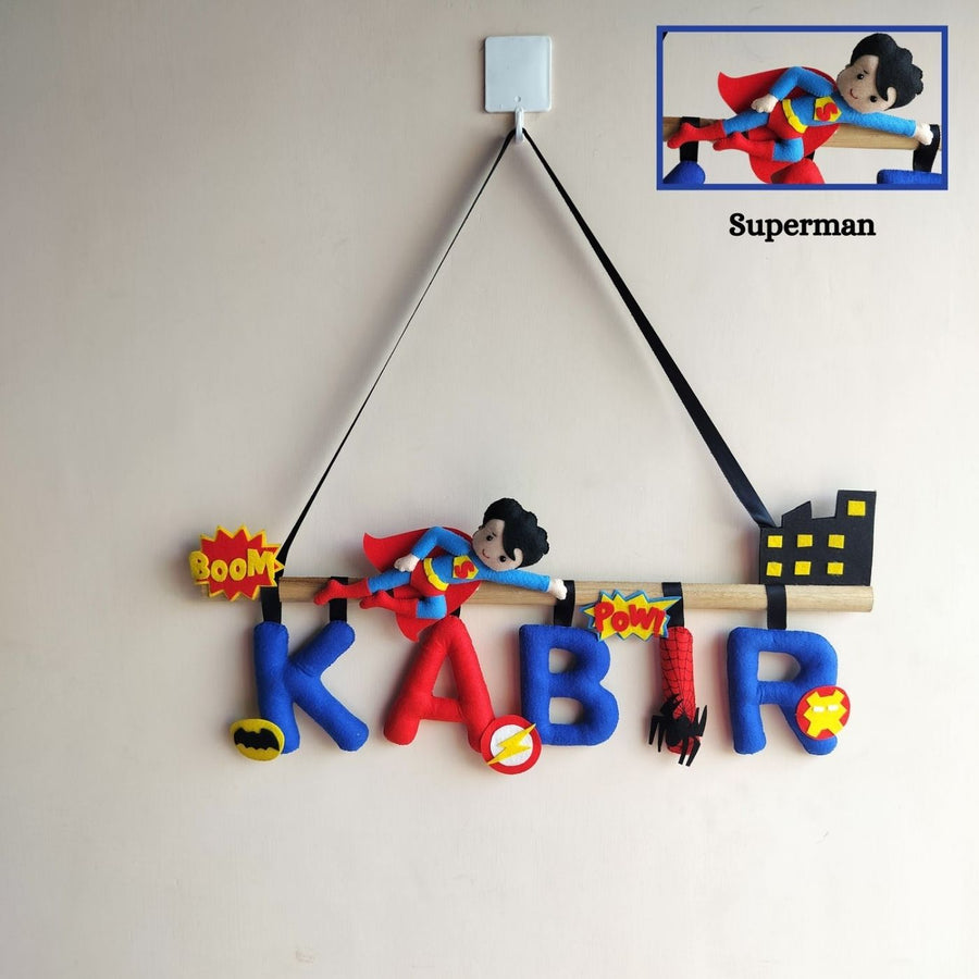 Customised Avenger Theme Superhero Bunting For Kids - Hanging Name Display with Superhero Decor