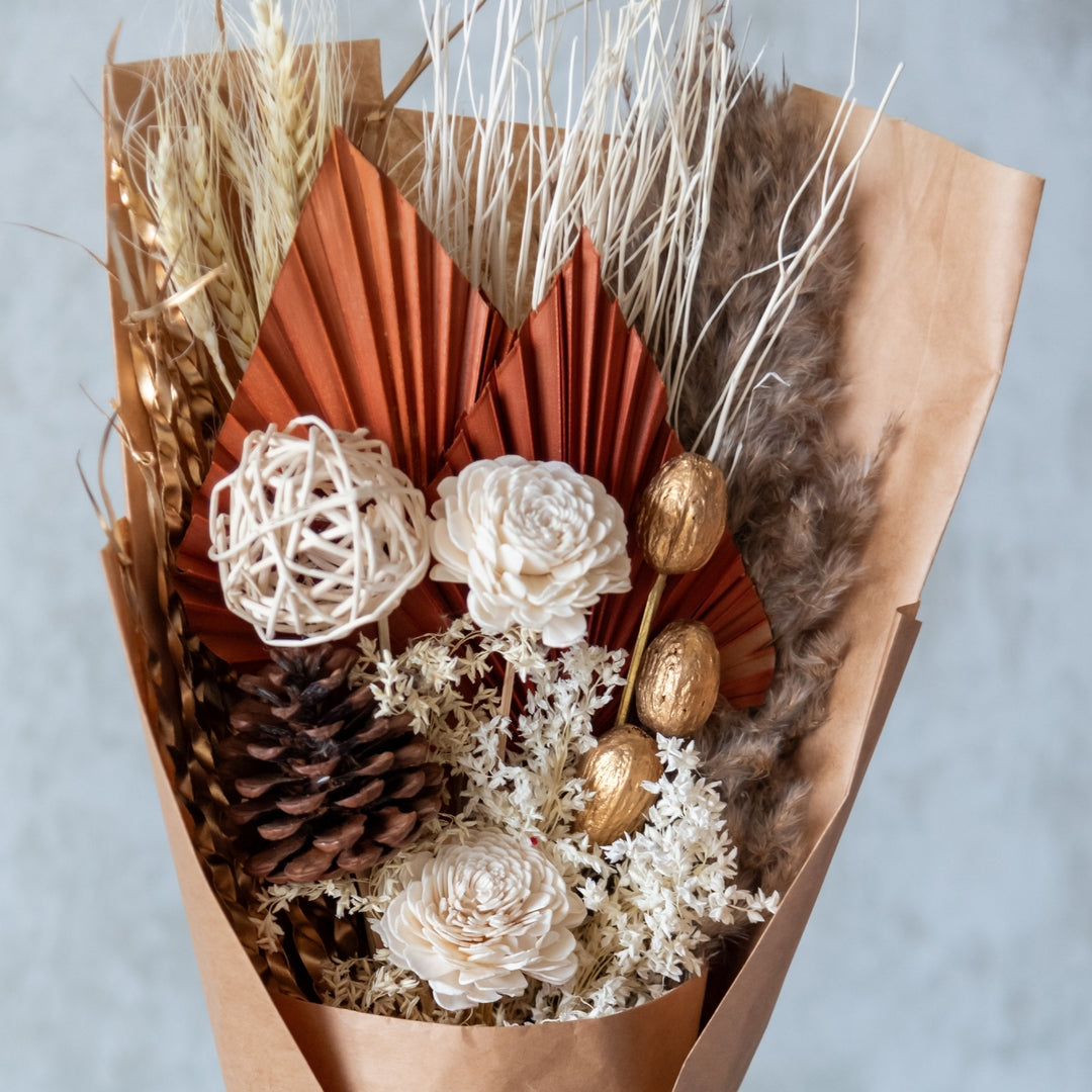 Handmade Golden Sunset Dried Flower Bunch