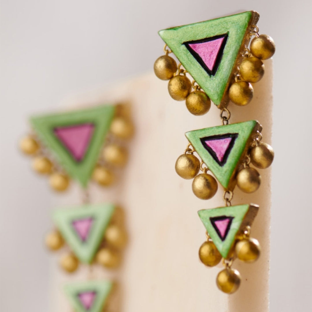 Handmade Desi Dazzle Terracotta Earrings