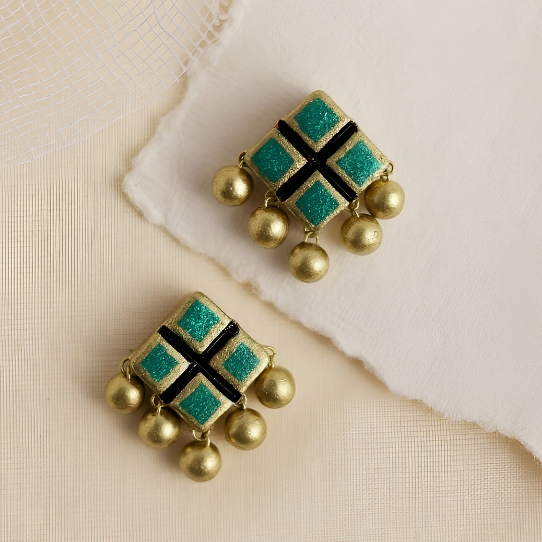 Handmade Mosaic Charm Terracotta Earrings