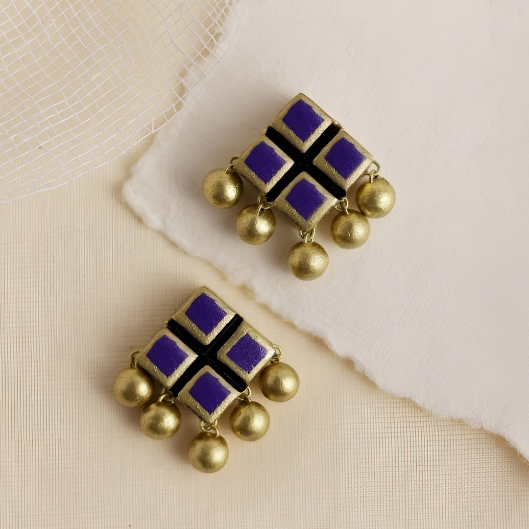 Handmade Mosaic Charm Terracotta Earrings