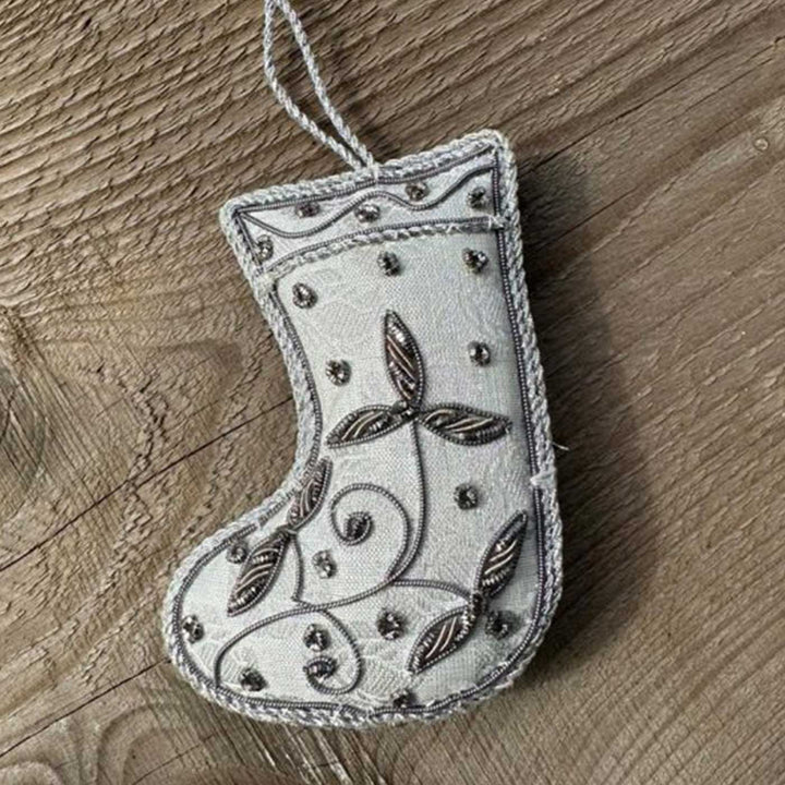 Silver Stocking Sequin Premium Zardozi Ornament