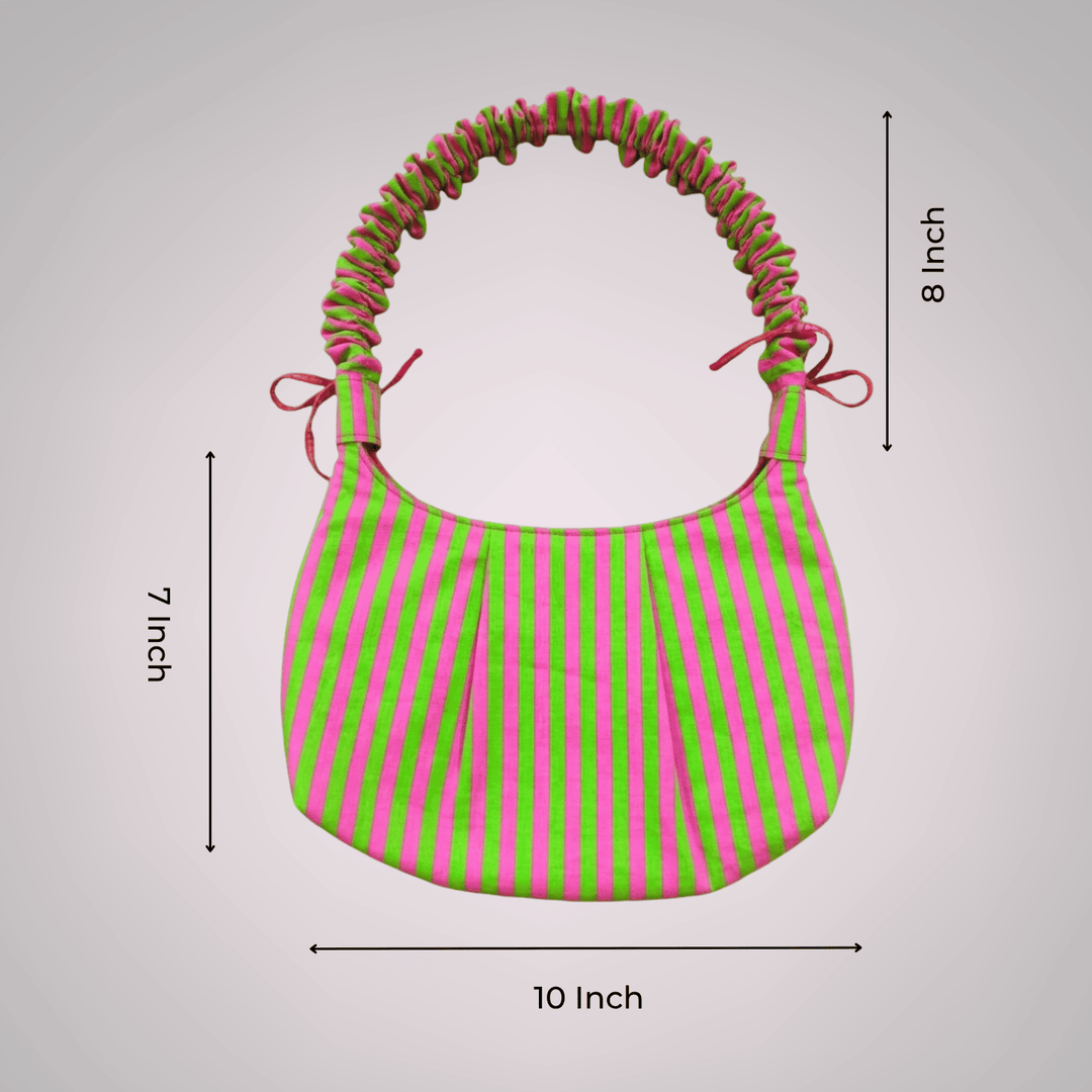 "Eloise" Handbag With Ruffled Straps & Bow Details For Women | Checks