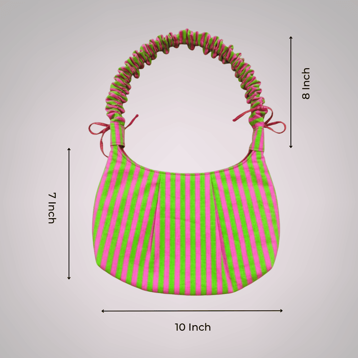 "Eloise" Handbag With Ruffled Straps & Bow Details For Women | Checks