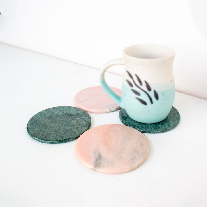 Indian Marble Coasters - Set of 4