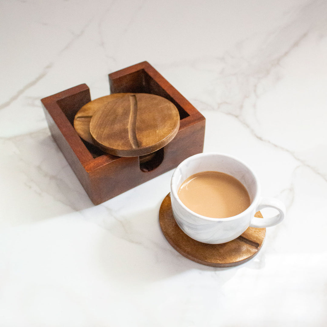 Handcrafted Wooden Coasters - Set of 6