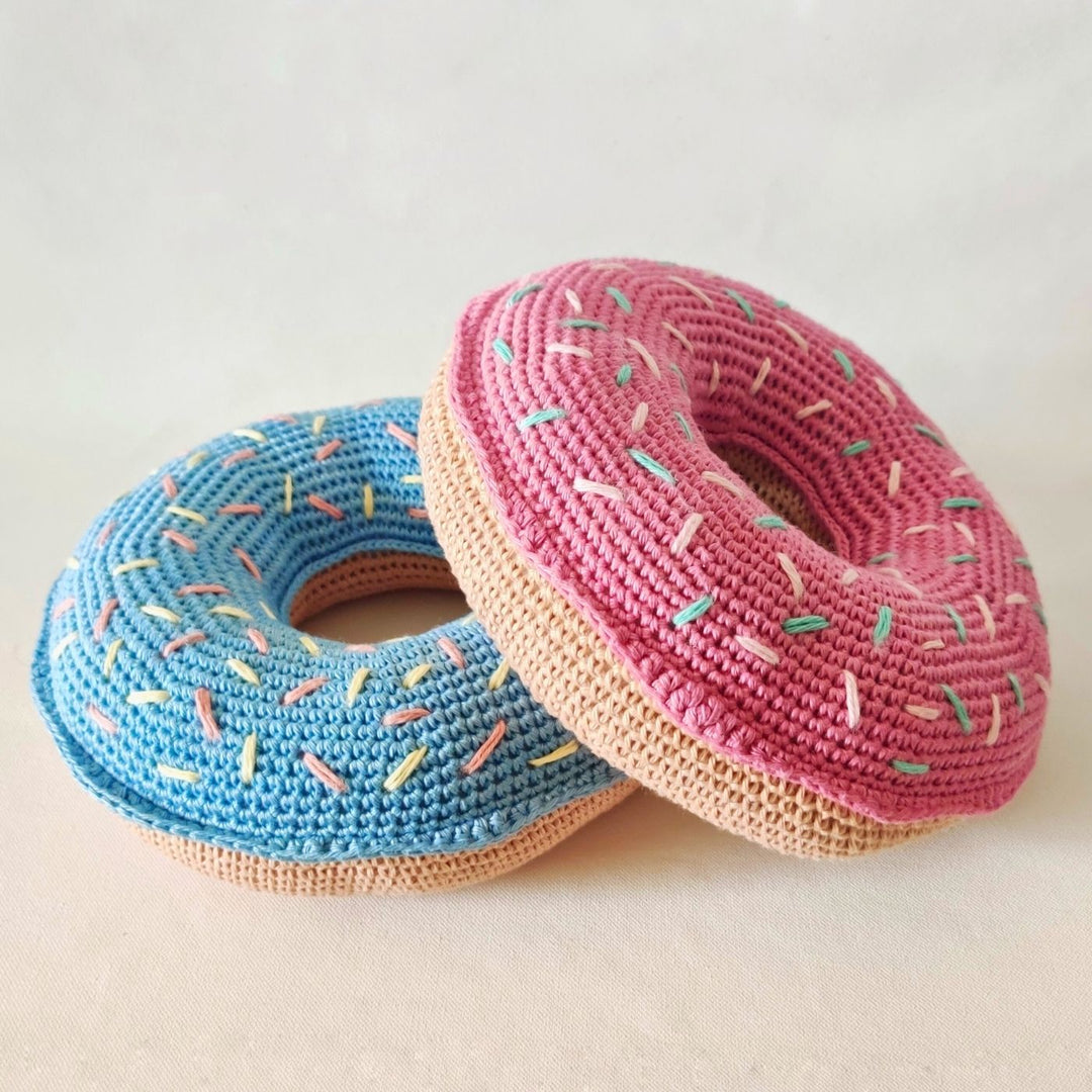 Handmade Crochet Doughnut Cushion for Newborns