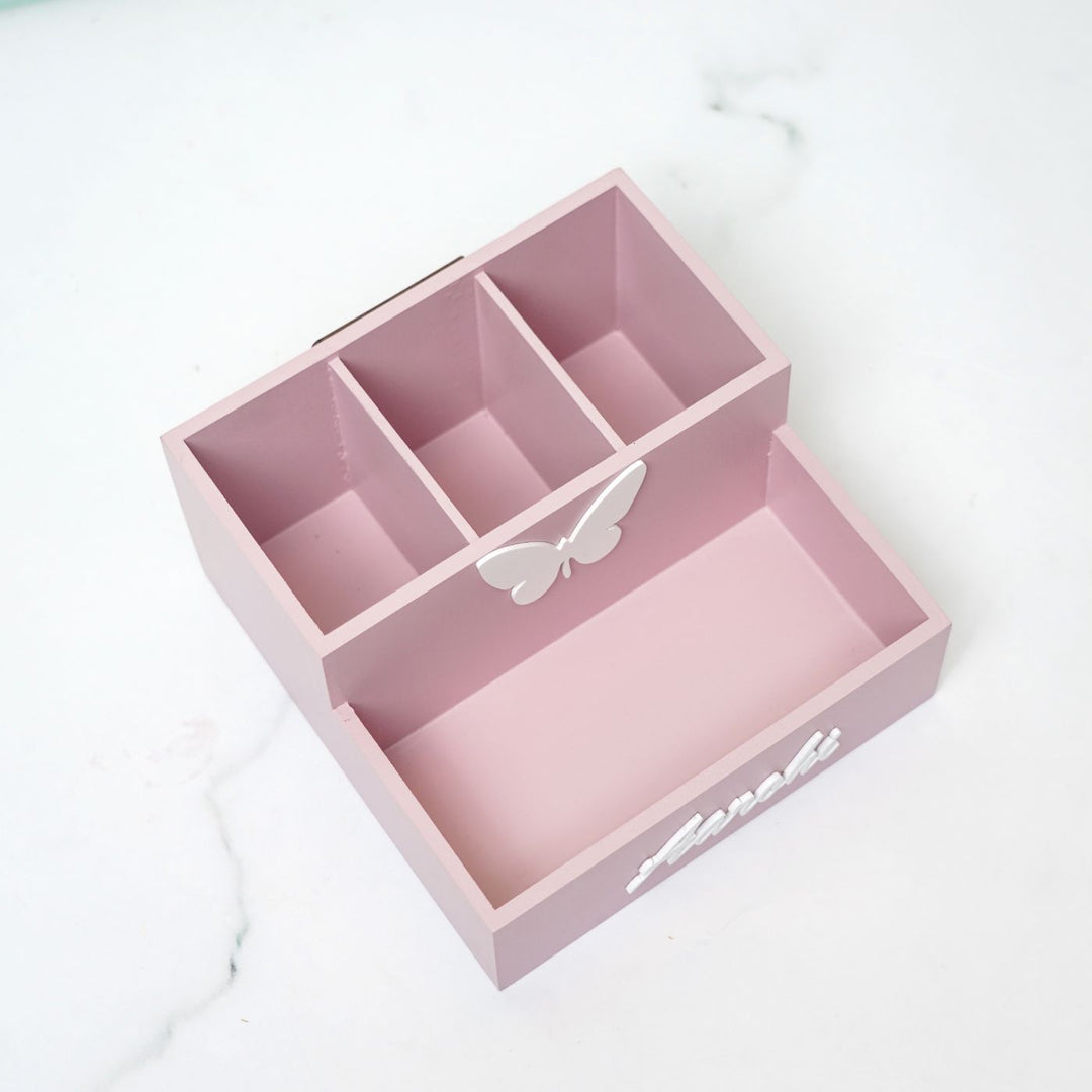 Personalized Wooden Butterfly Stationery Organizer For Kids