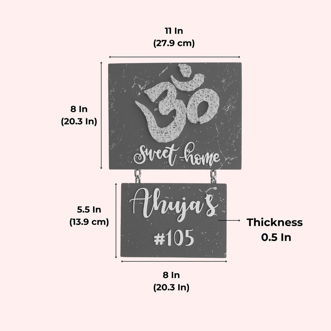 Personalized Spiritual Theme Home String Art Name Plate 4 - Dimension Chart with Measurements