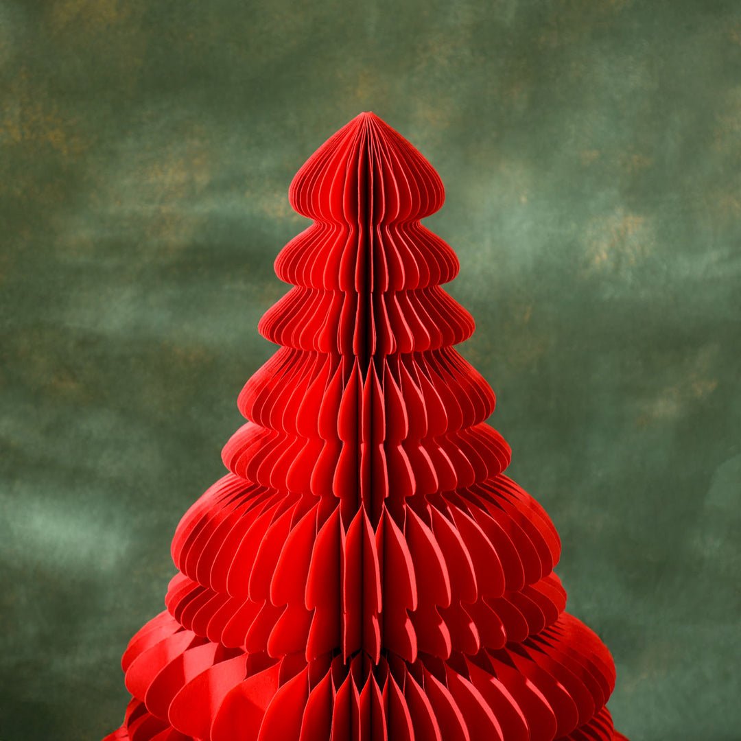3 Feet | Handmade Paper Red Christmas Tree