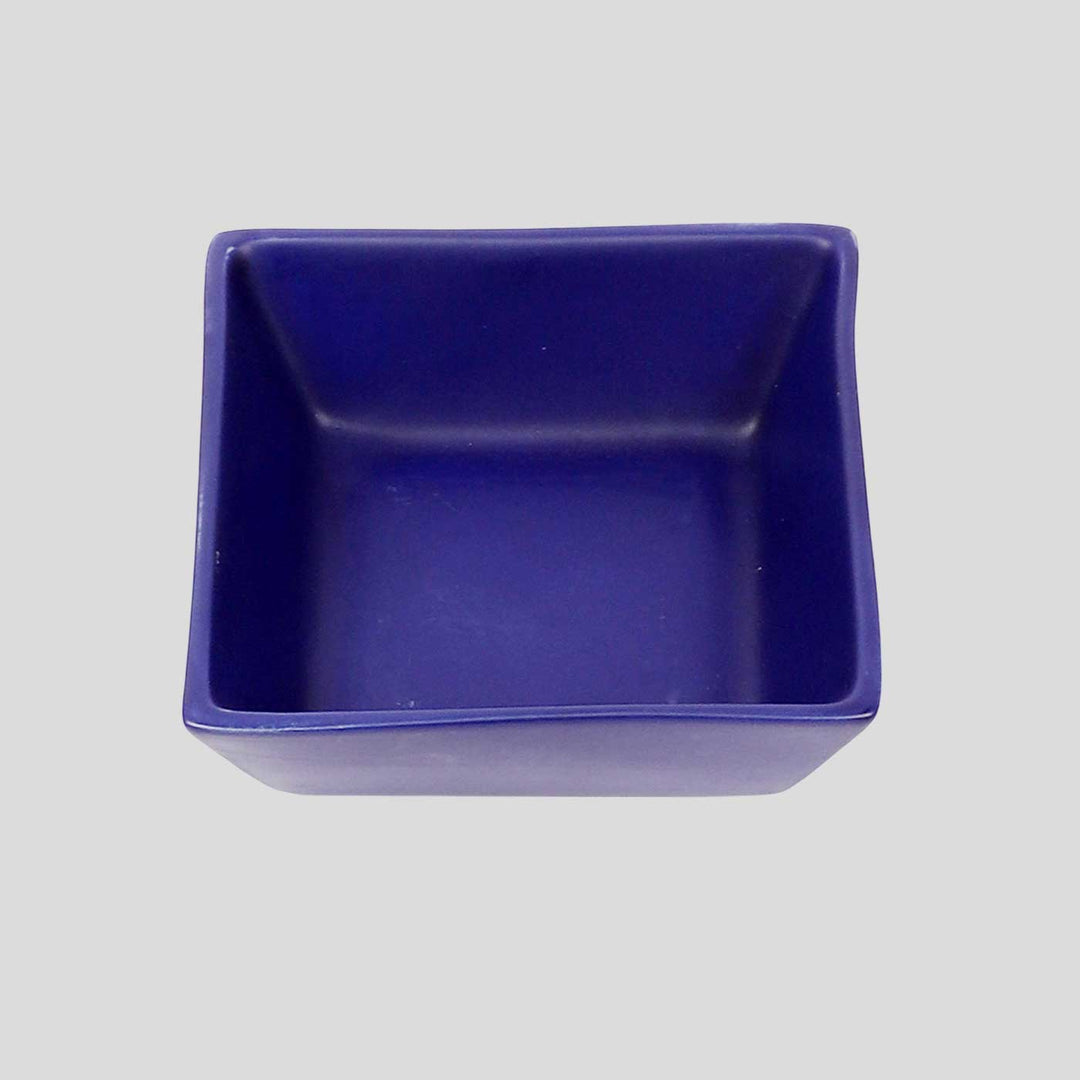 Handmade Blue Square Snacks Bowl | Set Of 3