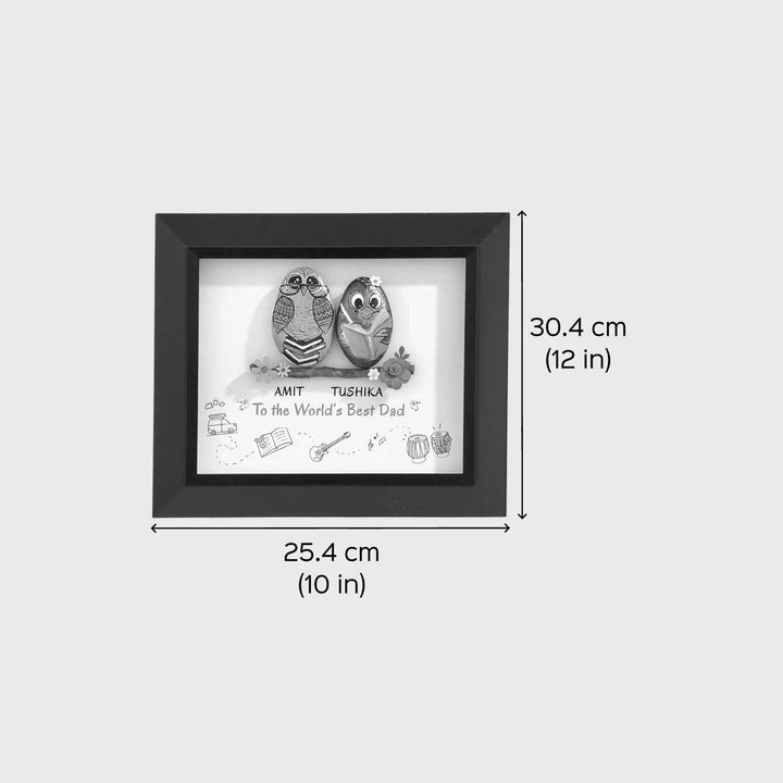 Personalized Hand-Painted Pebble Art Best Mom Owl Theme Wooden Decorative Plaque