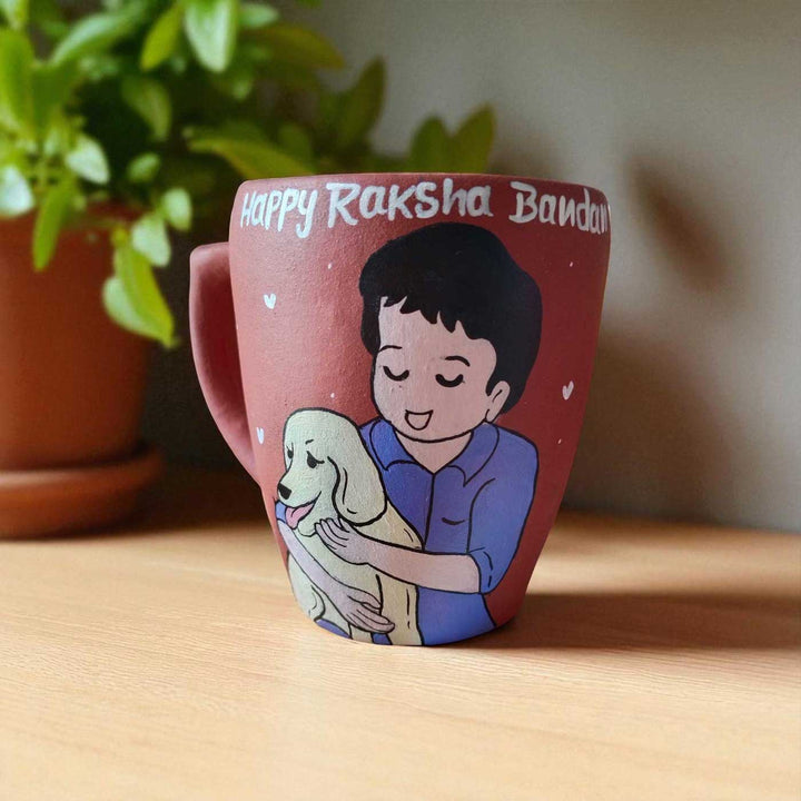 Photo Personalized Hand-Painted Pet Brother Design Terracotta Mug