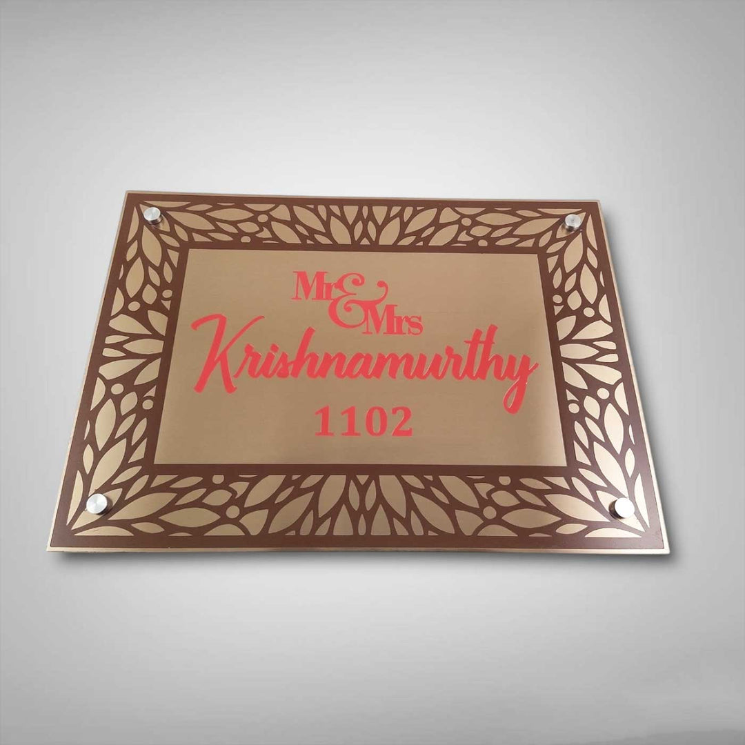 Personalized Engraved Square Copper Stainless Steel Name Plate
