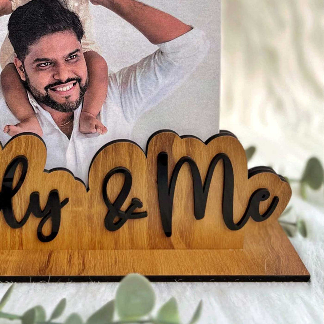 Photo Personalized Laser Cut "Daddy & Me" Wooden Decorative Plaque For Kids