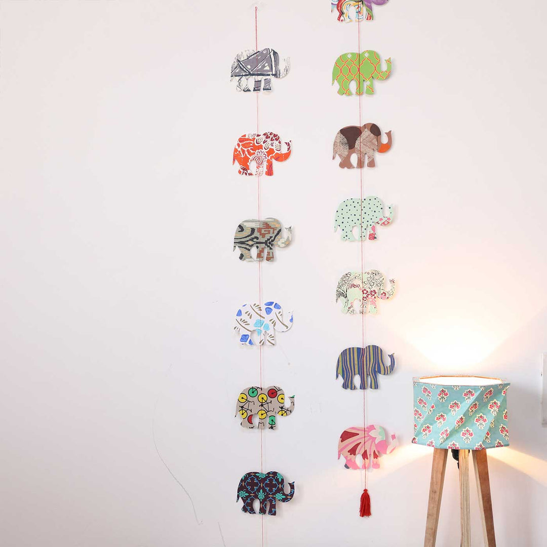 2 Pc | Handmade Elephant Design Paper Hangings