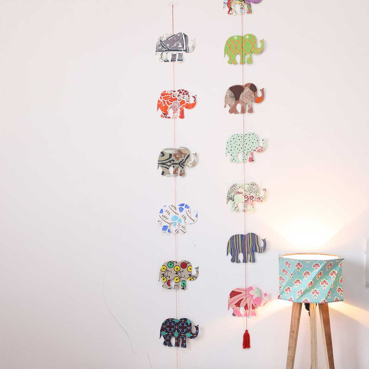 2 Pc | Handmade Elephant Design Paper Hangings