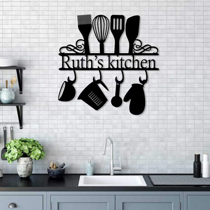 Personalized Handmade Laser Cut Utensils Theme Metal Decorative Plaque