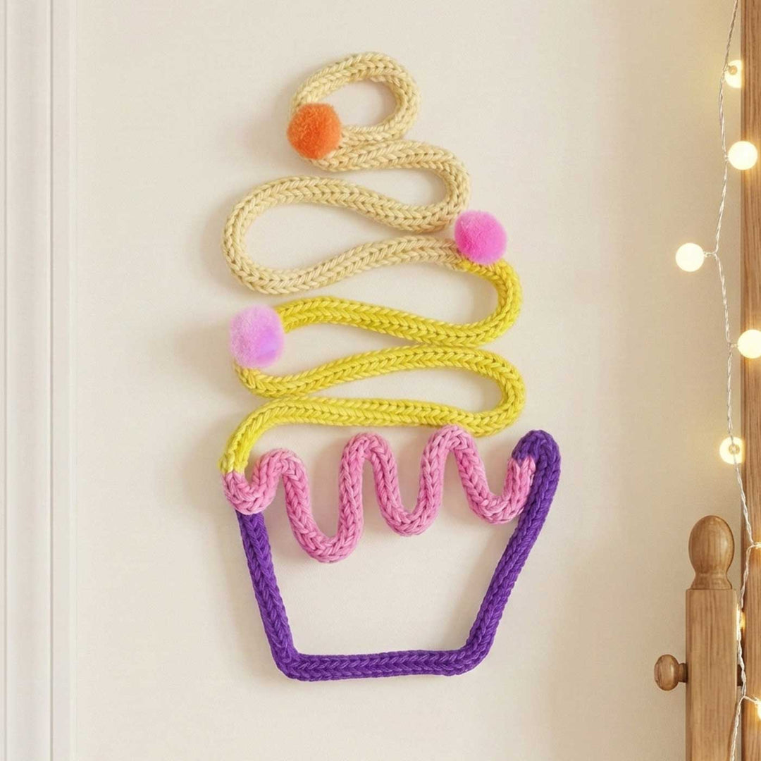Handmade Knitted Wire Cupcake Hanging For Kids Room Decoration