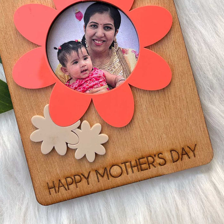 Photo Personalized Laser Cut Floral Theme Wooden Decorative Plaque