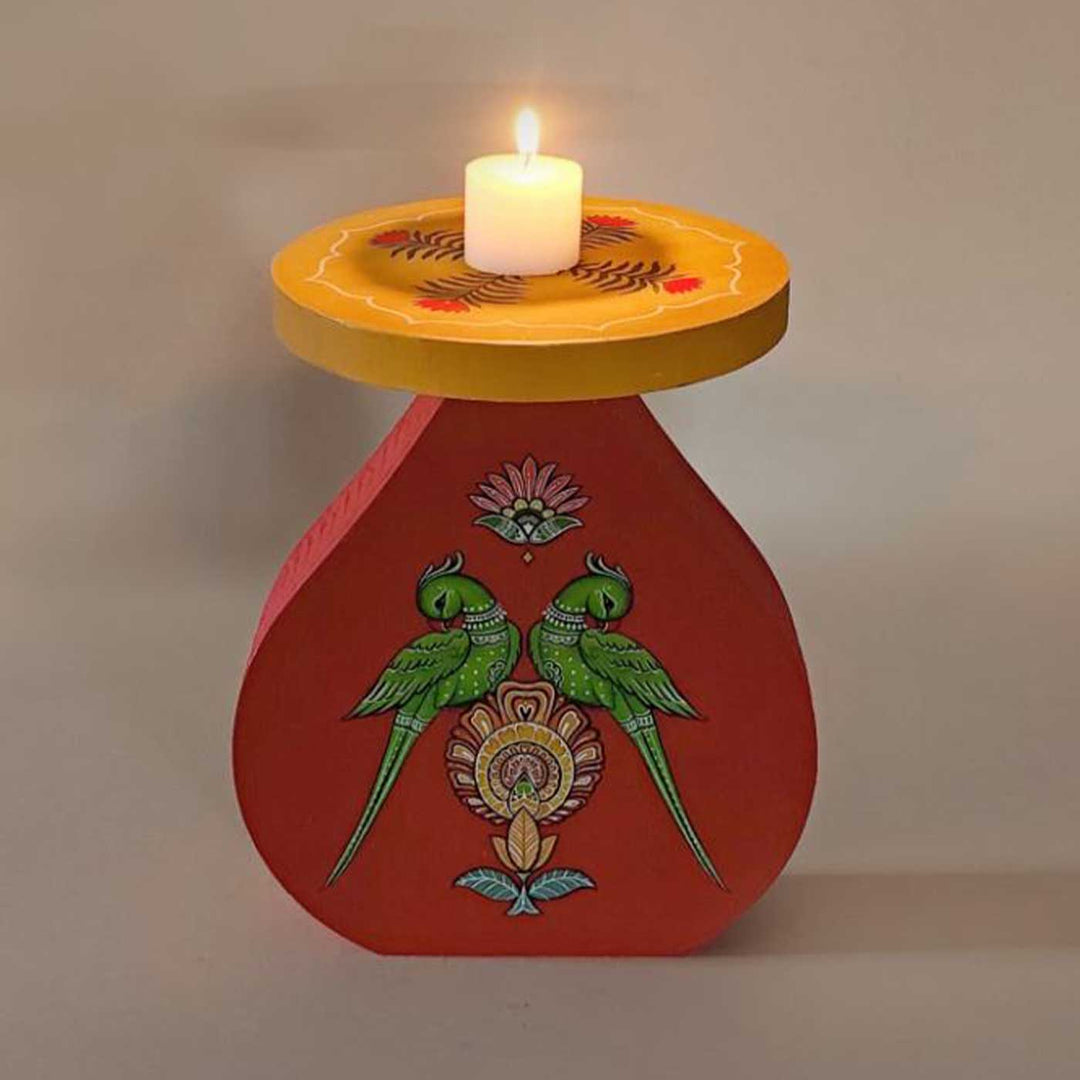 Hand-Painted Shuk Wooden Candle Holder