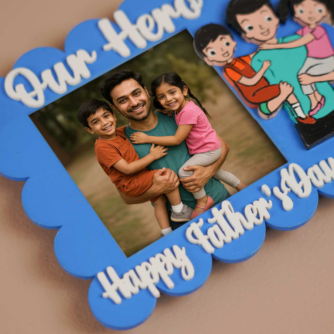 Photo Personalized Polaroid Theme MDF Wood Fridge Magnet For Fathers