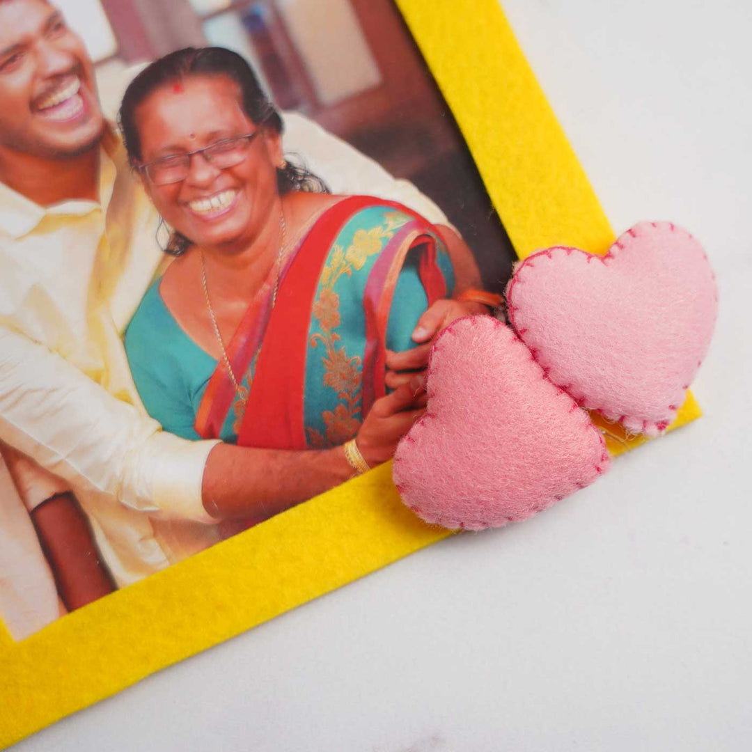 Photo Personalized Handmade Heart Theme Felt Fridge Magnet