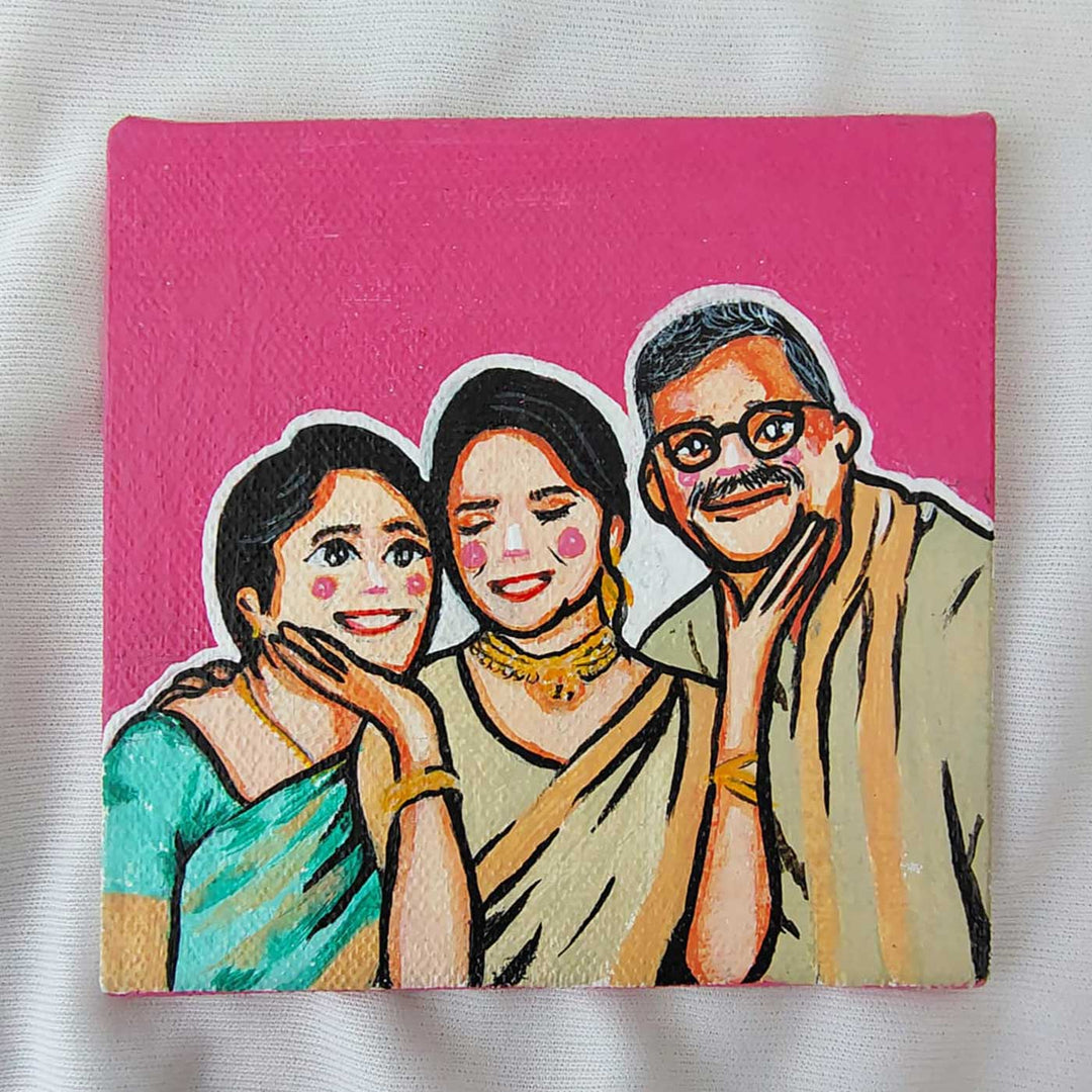 Personalized Photo Based Caricature Peach Fridge Magnet