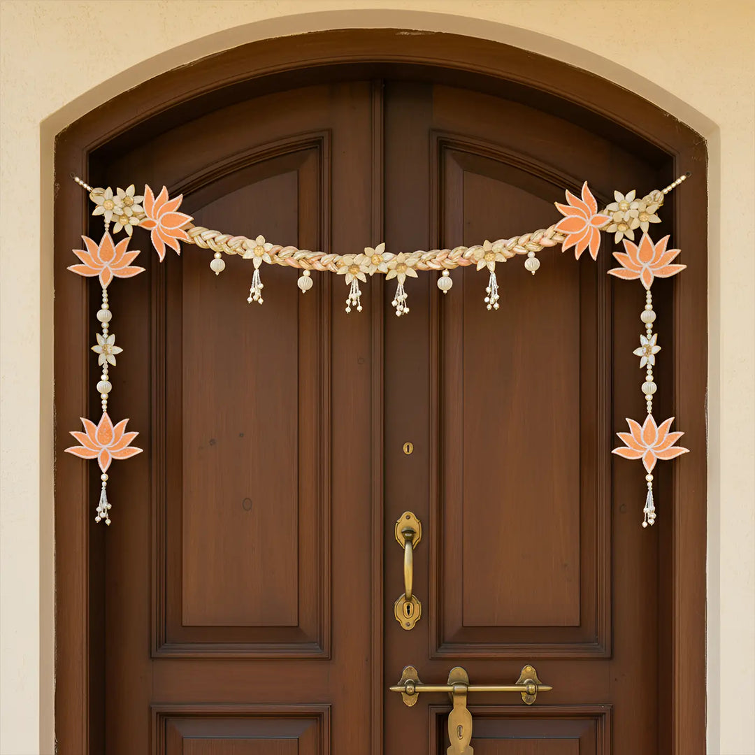 42 In | Handmade Decorative Beaded Lotus Radiance Toran