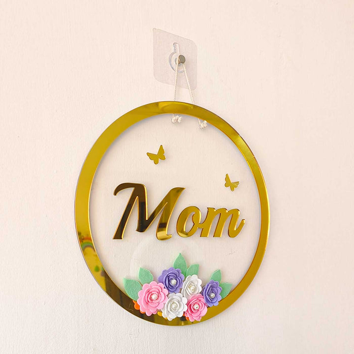 Handmade Mom Floral Theme Felt Hanging