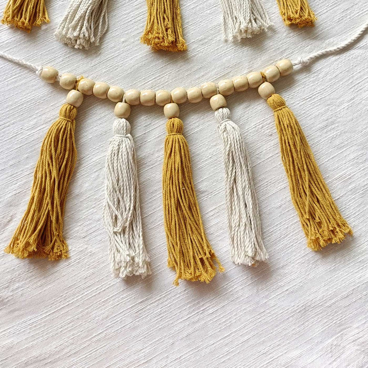 Set Of 2 | Handmade Macrame Tassle Design Cotton Curtain Tie-Back