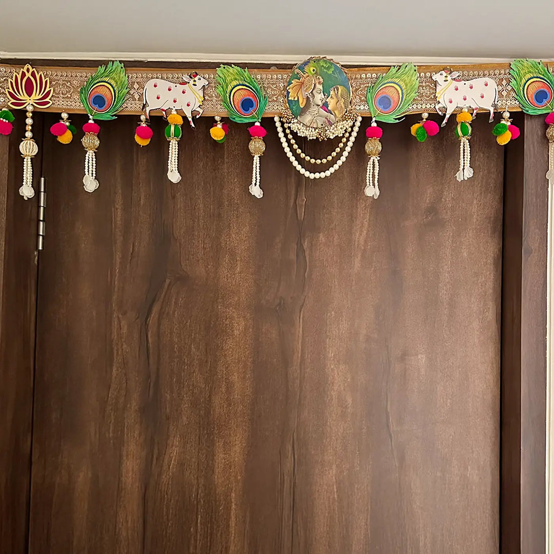 38 In | Handmade Decorative Radha Krishna & Pichwai Toran