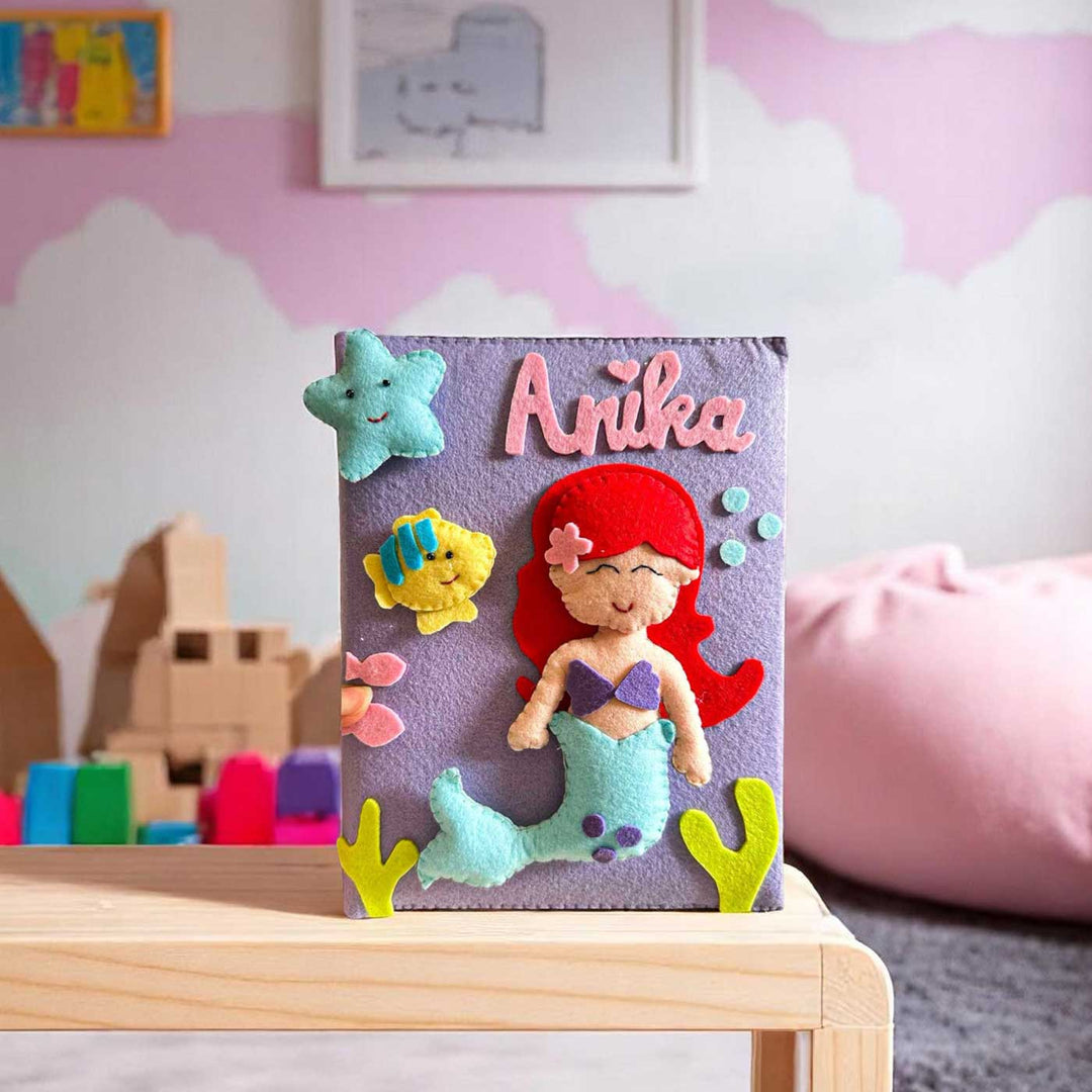 Personalized 3D Mermaid Theme Felt Photo Album For Kids