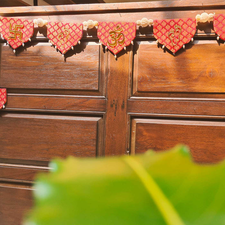 43 In | Handmade Reversible Red And Purple Brocade Toran