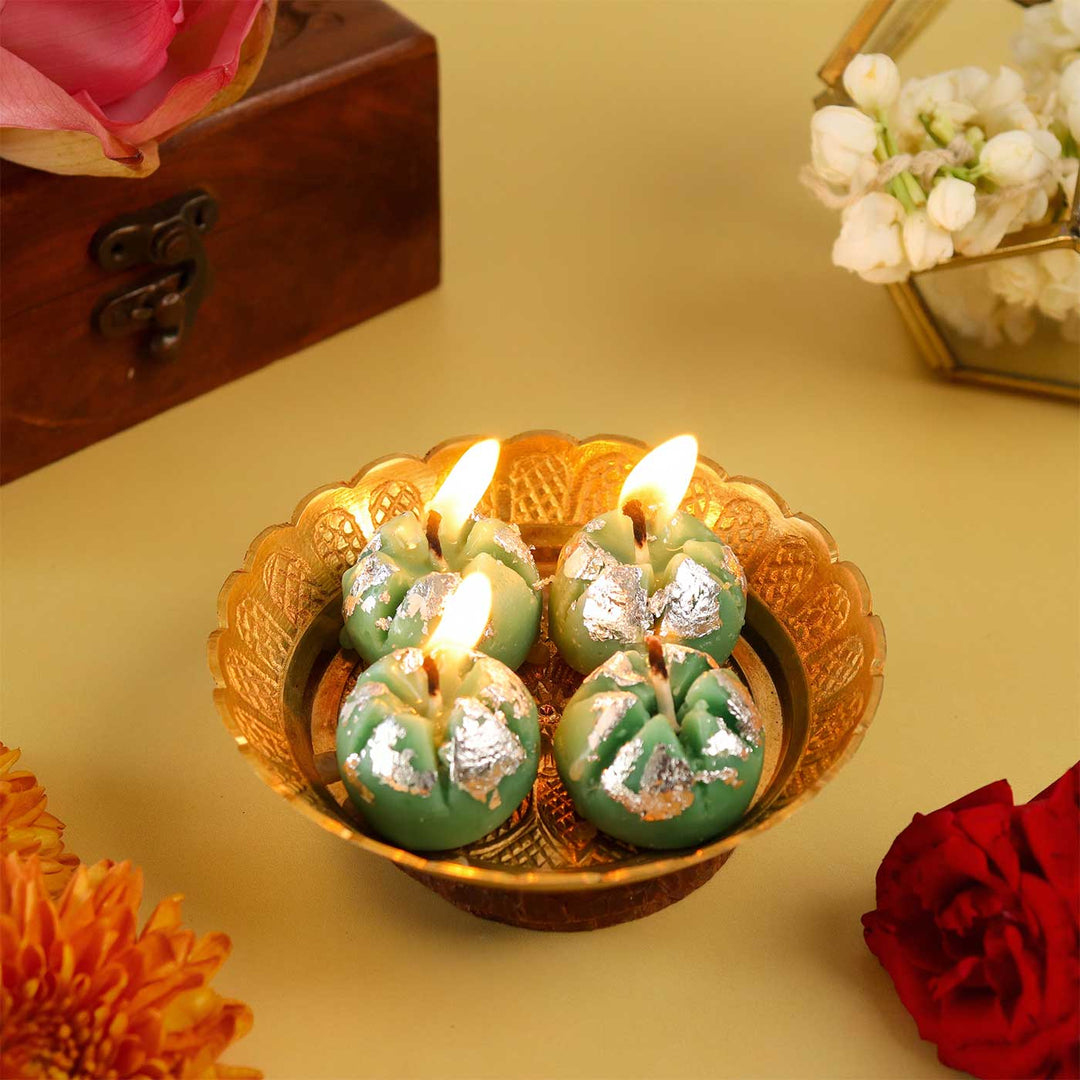 Handmade Anarkali Soy Wax Scented Mithai Candle | Set Of 4